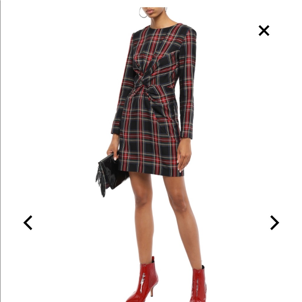 Maje Plaid Long Sleeve Dress